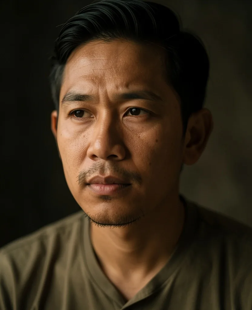 Portrait of a man in focused calm