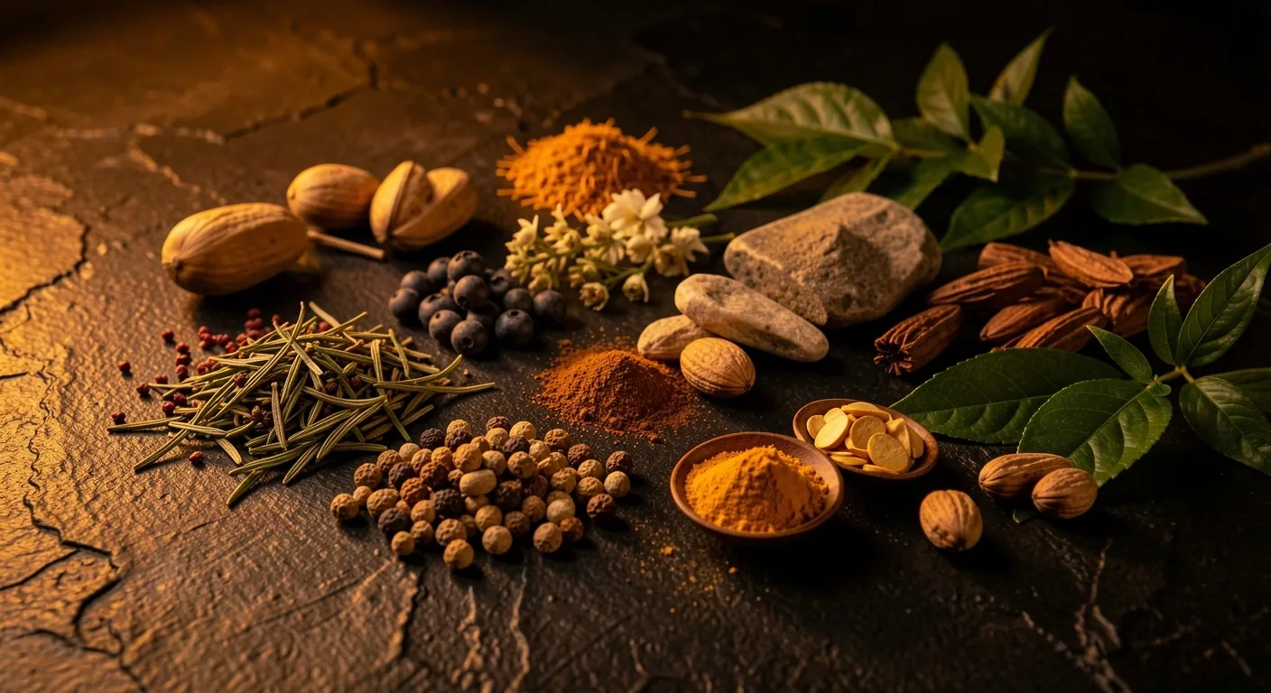 Botanical ingredients atmospheric scene